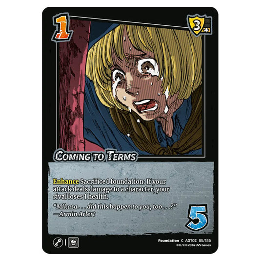 Coming to Terms card from the Attack on Titan set Origins of Power C 02 085/186