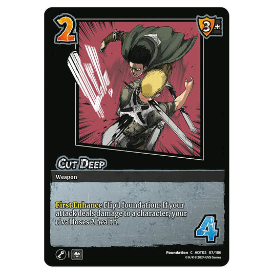 Cut Deep card from the Attack on Titan set Origins of Power C 02 087/186