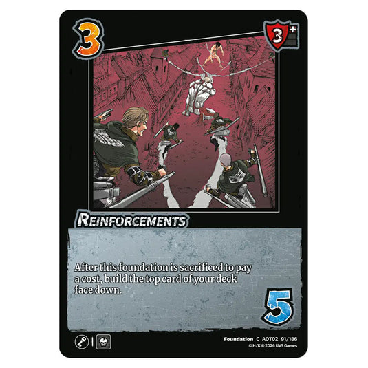 Reinforcements card from the Attack on Titan set Origins of Power C 02 091/186