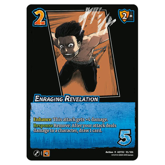 Enraging Revelation card from the Attack on Titan set Origins of Power R 02 095/186