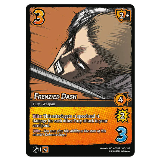 Frenzied Dash card from the Attack on Titan set Origins of Power UC 02 100/186