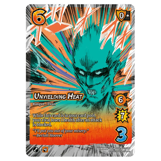 Unyielding Heat card from the Attack on Titan set Origins of Power UR 02 107/186