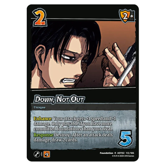 Down, Not Out card from the Attack on Titan set Origins of Power R 02 112/186