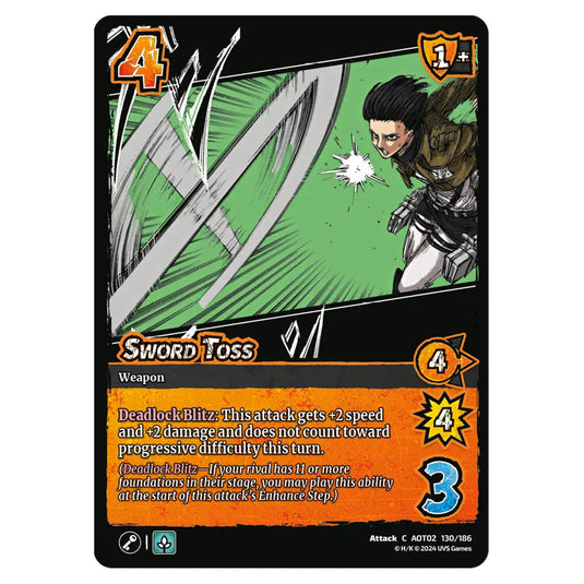 Sword Toss card from the Attack on Titan set Origins of Power C 02 130/186