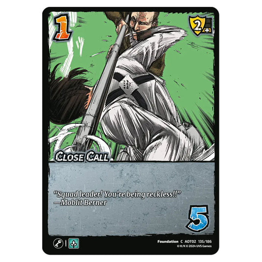 Close Call card from the Attack on Titan set Origins of Power C 02 135/186