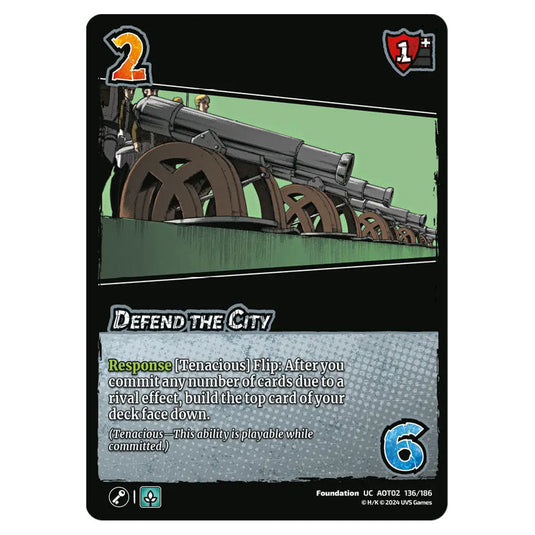 Defend the City card from the Attack on Titan set Origins of Power UC 02 136/186