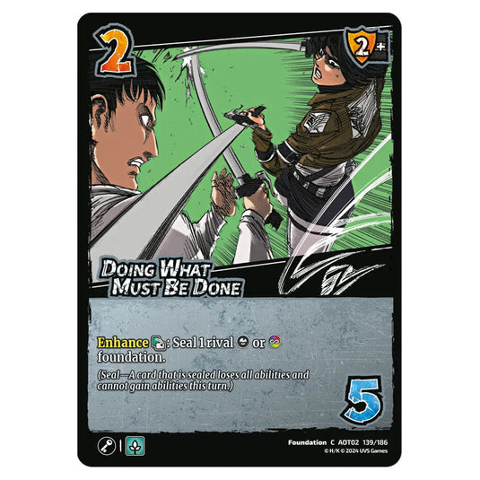 Doing What Must Be Done card from the Attack on Titan set Origins of Power C 02 139/186