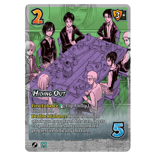 Hiding Out card from the Attack on Titan set Origins of Power UR 02 141/186