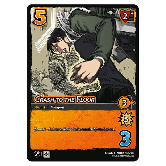 Crash to the Floor card from the Attack on Titan set Origins of Power c 02 148/186