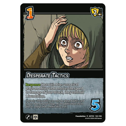 Desperate Tactics card from the Attack on Titan set Origins of Power R 02 163/186