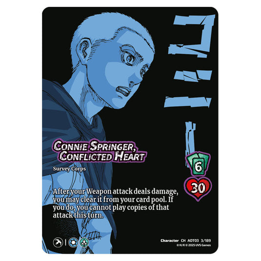 Connie Springer, Conflicted Heart card from the Attack on Titan set Apocalypse 003/189 03 