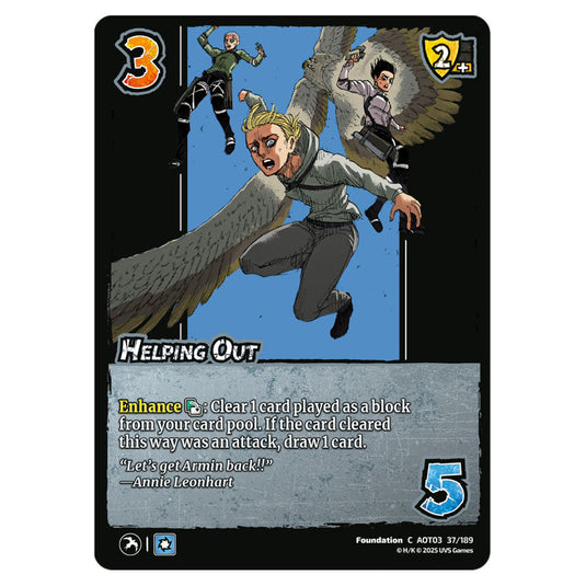Helping Out card from the Attack on Titan set Apocalypse 037/189 03 