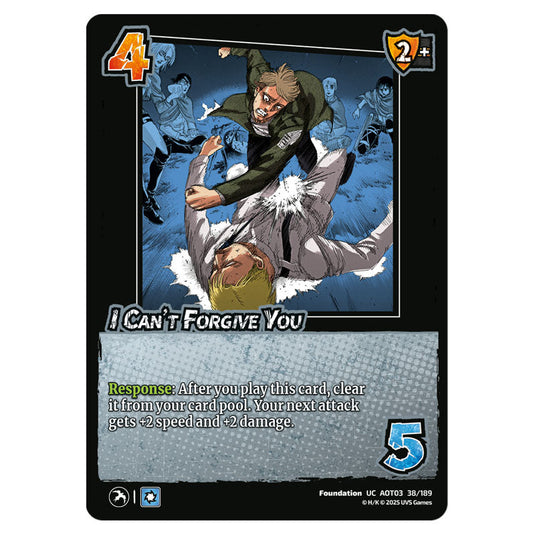 I Can't Forgive You card from the Attack on Titan set Apocalypse 038/189 03 
