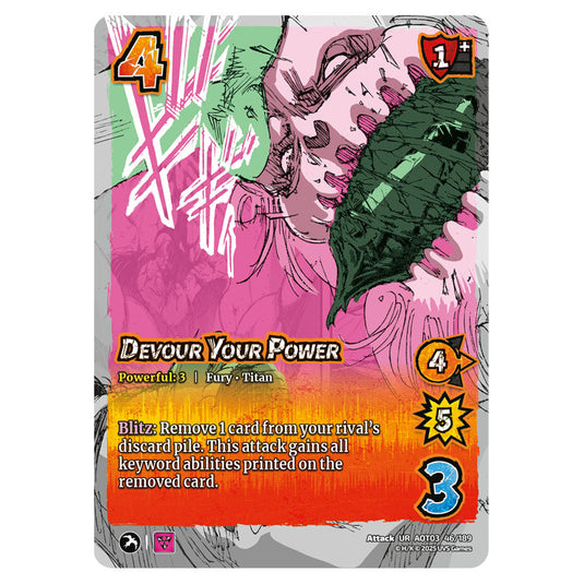 Devour Your Power card from the Attack on Titan set Apocalypse 046/189 03 
