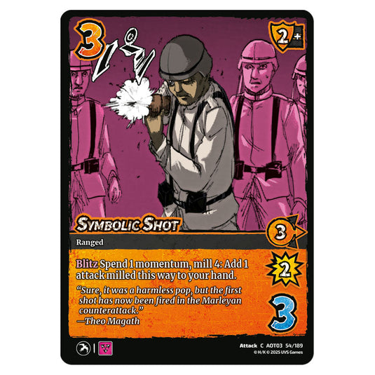 Symbolic Shot card from the Attack on Titan set Apocalypse 054/189 03 