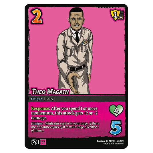 Theo Magath card from the Attack on Titan set Apocalypse 056/189 03 