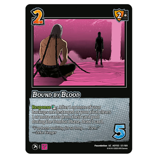 Bound by Blood card from the Attack on Titan set Apocalypse 057/189 03 
