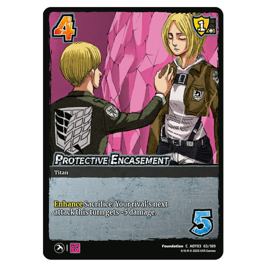 Protective Encasement card from the Attack on Titan set Apocalypse 063/189 03 
