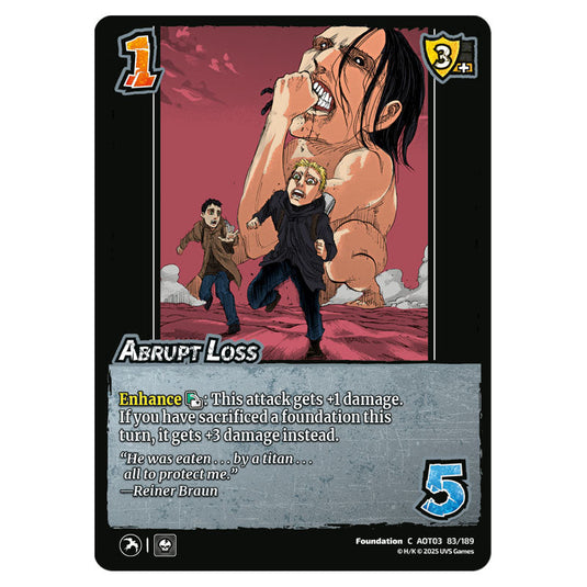 Abrupt Loss card from the Attack on Titan set Apocalypse 083/189 03 