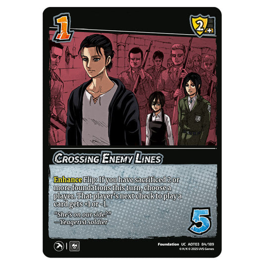 Crossing Enemy Lines card from the Attack on Titan set Apocalypse 084/189 03 