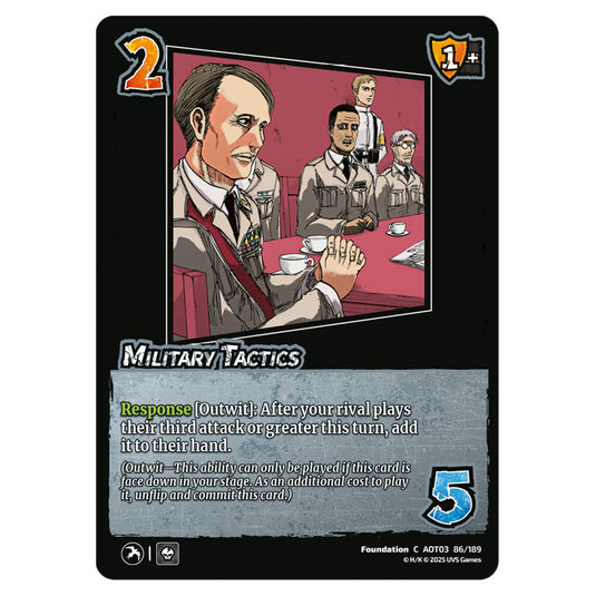 Military Tactics card from the Attack on Titan set Apocalypse 086/189 03 