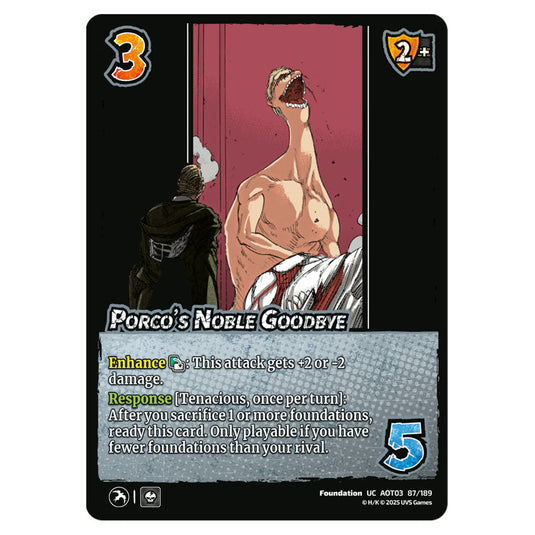 Porco's Noble Goodbye card from the Attack on Titan set Apocalypse 087/189 03 