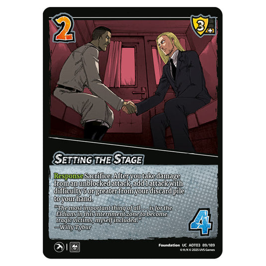 Setting the Stage card from the Attack on Titan set Apocalypse 089/189 03 