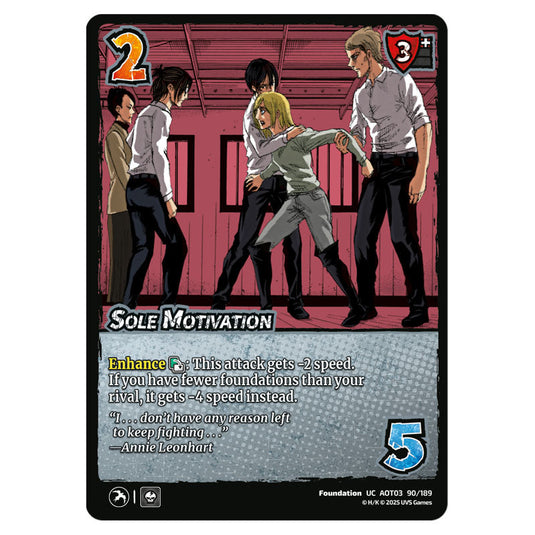 Sole Motivation card from the Attack on Titan set Apocalypse 090/189 03 