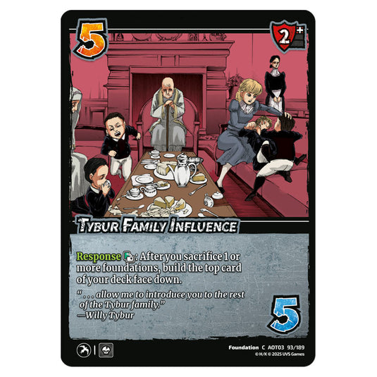 Tybur Family Influence card from the Attack on Titan set Apocalypse 093/189 03 