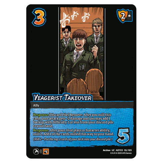 Yeagerist Takeover card from the Attack on Titan set Apocalypse 095/189 03 