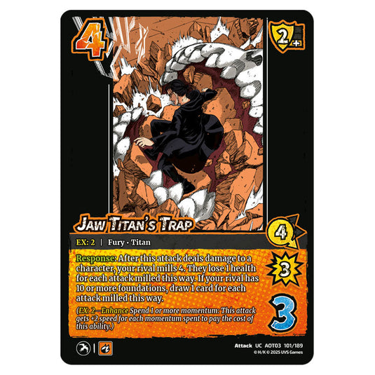Jaw Titan's Trap card from the Attack on Titan set Apocalypse 101/189 03 