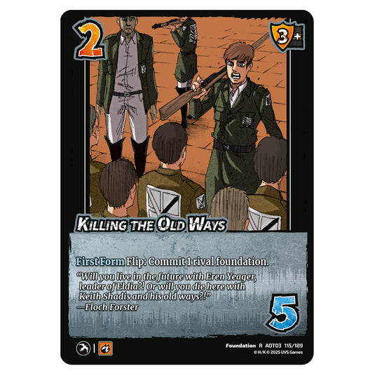 Killing the Old Ways card from the Attack on Titan set Apocalypse 115/189 03 