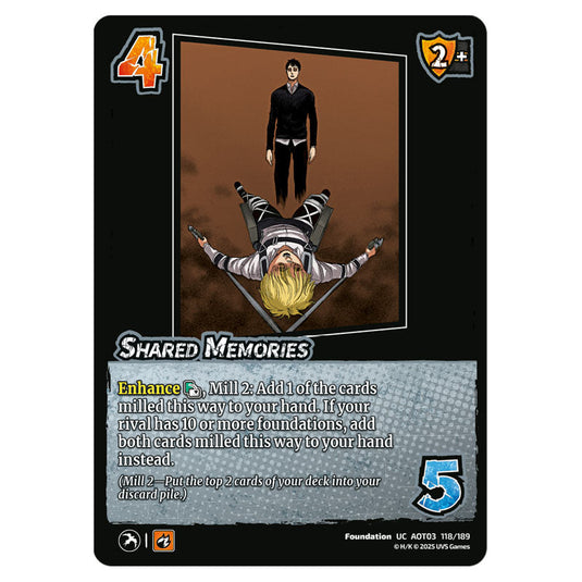 Shared Memories card from the Attack on Titan set Apocalypse 118/189 03 