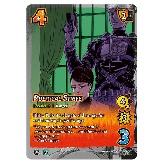 Political Strife card from the Attack on Titan set Apocalypse 130/189 03 
