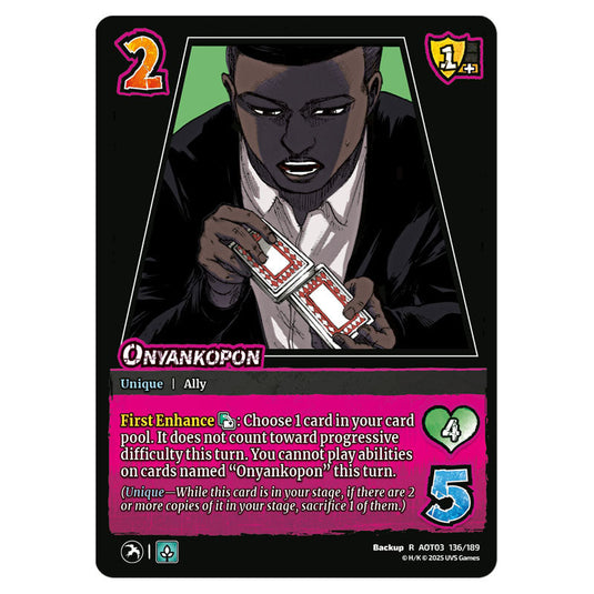 Onyankopon card from the Attack on Titan set Apocalypse 136/189 03 