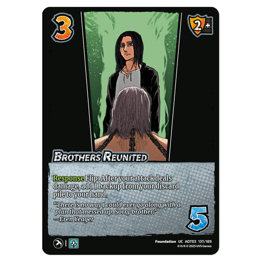 Brothers Reunited card from the Attack on Titan set Apocalypse 137/189 03 