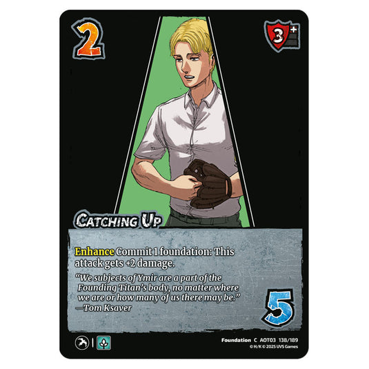 Catching Up card from the Attack on Titan set Apocalypse 138/189 03 