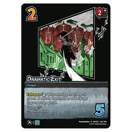 Dramatic Exit card from the Attack on Titan set Apocalypse 140/189 03 