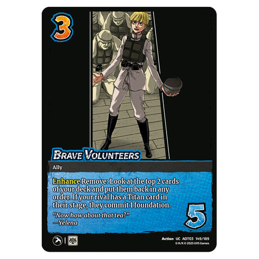 Brave Volunteers card from the Attack on Titan set Apocalypse 149/189 03 
