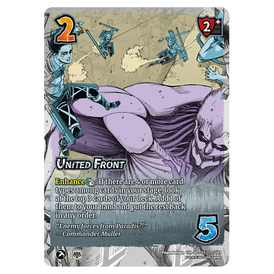 United Front card from the Attack on Titan set Apocalypse 172/189 03 