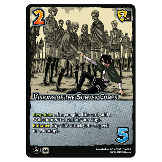 Visions of the Survey Corps card from the Attack on Titan set Apocalypse 174/189 03 