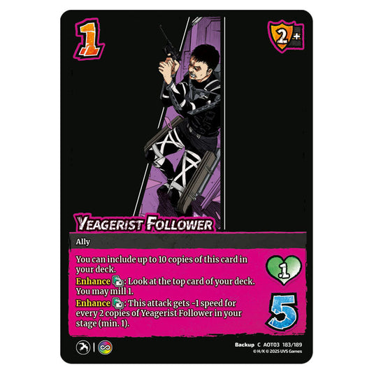 Yeagerist Follower card from the Attack on Titan set Apocalypse 183/189 03 