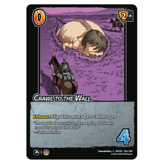 Crawl to the Wall card from the Attack on Titan set Apocalypse 184/189 03 