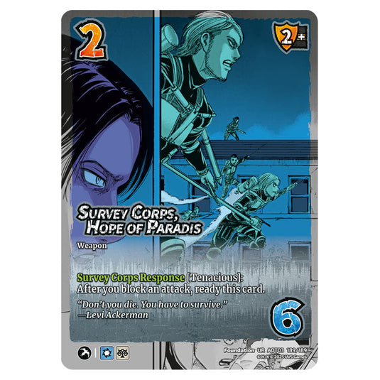 Survey Corps, Hope of Paradis card from the Attack on Titan set Apocalypse 189/189 03 