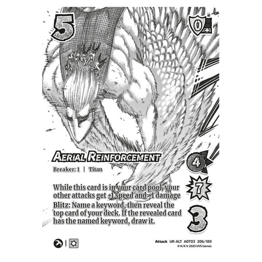 Aerial Reinforcement (Alternate Art) card from the Attack on Titan set Apocalypse 206/189 03 