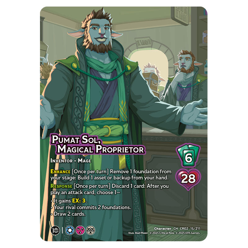 Proprietor Card Crtical Role - Heroes of Exandria - Pumat Sol, Magical Proprietor 15/2