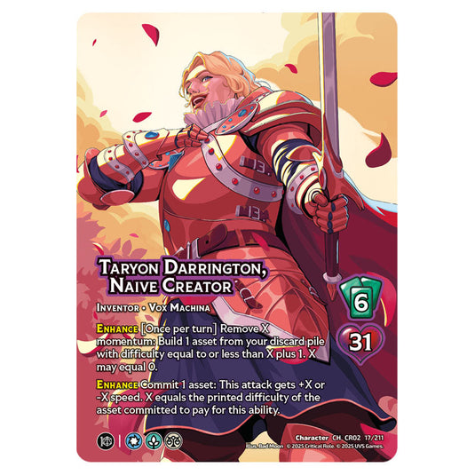 Taryon Darrington, Naive Creator card from the Crtical Role set Heroes of Exandria