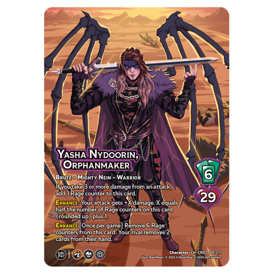 Yasha Nydoorin, Orphanmaker card from the Crtical Role set Heroes of Exandria