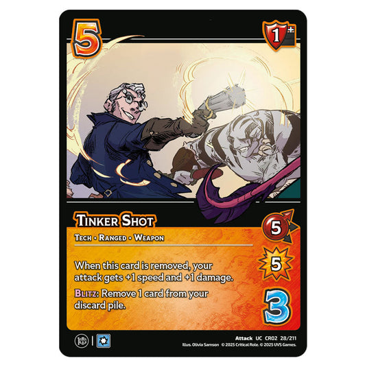 Tinker Shot card from the Crtical Role set Heroes of Exandria