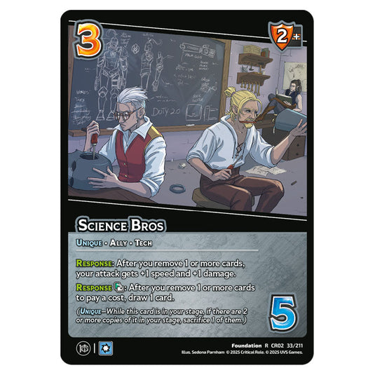 Science Bros card from the Crtical Role set Heroes of Exandria